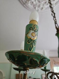 Art Nouveau chandelier large with 9 lights