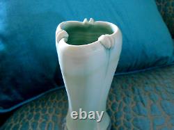 Art Pottery Vase Ovid Three Lobed Matt Green Found on Gulf Coast Signed S