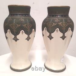 Art nouveau, Bosch Freres, La Louvier, pair of matched vases