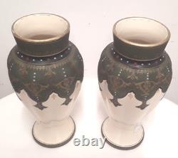 Art nouveau, Bosch Freres, La Louvier, pair of matched vases