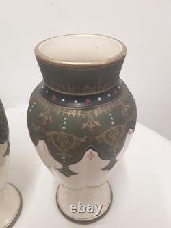 Art nouveau, Bosch Freres, La Louvier, pair of matched vases