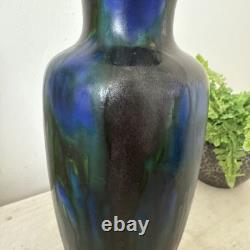 Art nouveau Minton Hollins & Co Astra Ware Pottery vase 1920's Blue Green 10 in