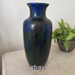 Art nouveau Minton Hollins & Co Astra Ware Pottery vase 1920's Blue Green 10 in