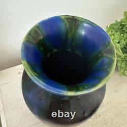 Art nouveau Minton Hollins & Co Astra Ware Pottery vase 1920's Blue Green 10 in