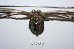 Art nouveau egyptian revival scarab beetle insect brooch