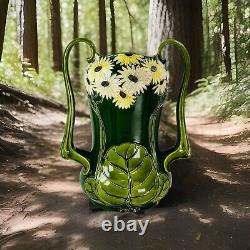 Arts Crafts pottery Julius Dressler Vase Austria Majolica Nouveau h33cm c1880