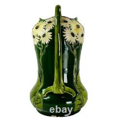 Arts Crafts pottery Julius Dressler Vase Austria Majolica Nouveau h33cm c1880