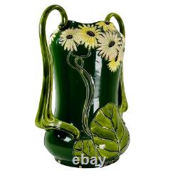 Arts Crafts pottery Julius Dressler Vase Austria Majolica Nouveau h33cm c1880