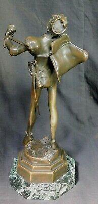 Auguste de Wever Bronze marble Statue Sculpture Satan Devil Mephisto Antique