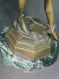 Auguste de Wever Bronze marble Statue Sculpture Satan Devil Mephisto Antique