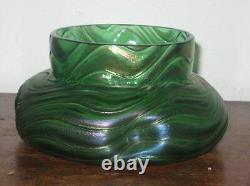 Austrian Bohemia Iridescent Glass Vase Art Nouveau Design