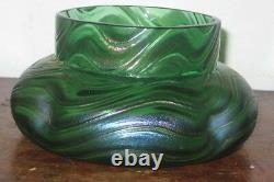 Austrian Bohemia Iridescent Glass Vase Art Nouveau Design