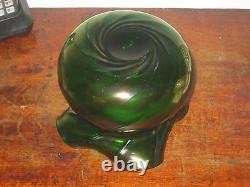 Austrian Bohemian Iridescent Glass Vase Art Nouveau Wavy Rim