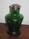 Austrian Bohemian Pos Loetz Iridescent Green Bottle Flask Art Nouveau Silver Top