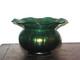 Austrian Iridescent Green Wide Rim Vase Art Nouveau