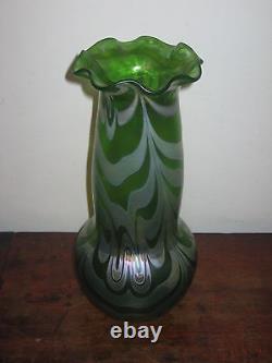 Austrian Large Irridescent Glass Vase High Jugendstil Art Nouveau