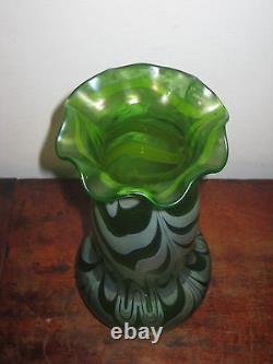 Austrian Large Irridescent Glass Vase High Jugendstil Art Nouveau