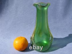 Austrian Loetz Creta Rusticana Iridescent Vase Applied Decor Art Nouveau Era