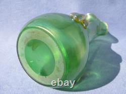 Austrian Loetz Creta Rusticana Iridescent Vase Applied Decor Art Nouveau Era
