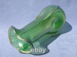 Austrian Loetz Creta Rusticana Iridescent Vase Applied Decor Art Nouveau Era