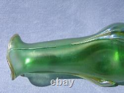Austrian Loetz Creta Rusticana Iridescent Vase Applied Decor Art Nouveau Era