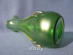 Austrian Loetz Creta Rusticana Iridescent Vase Applied Decor Art Nouveau Era