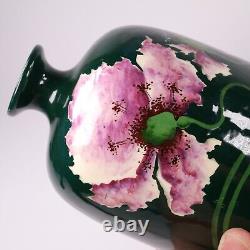 Austrian Pottery Julius Dressler Vases Art Nouveau Flowers h25 cm c1890