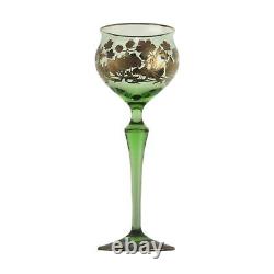 BOHEMIAN Art Nouveau / Josephinenhutte Enamel Hock Wine Glass 18.5cm