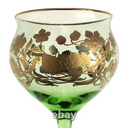 BOHEMIAN Art Nouveau / Josephinenhutte Enamel Hock Wine Glass 18.5cm