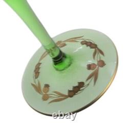 BOHEMIAN Art Nouveau / Josephinenhutte Enamel Hock Wine Glass 18.5cm