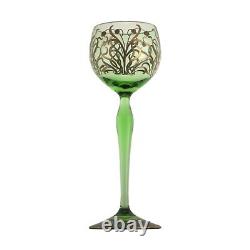 BOHEMIAN Art Nouveau / Josephinenhutte Enamel Hock Wine Glass 19.5cm