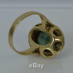 Beautiful 8ct Gold Art Nouveau Design Green Stone Ring F0238