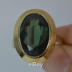 Beautiful 8ct Gold Art Nouveau Design Green Stone Ring F0238