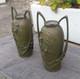 Beautiful Art Nouveau Floral Green Spelter Vases, B. Poccard 1902, Secessionist