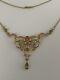 Beautiful Fine Victorian Art Nouveau 15ct Gold Natural Peridot & Pearl Necklace