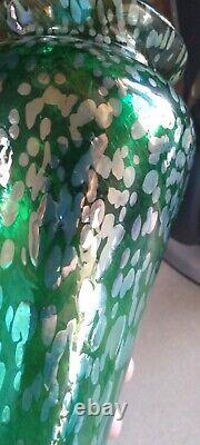 Beautiful Old Oil Spot Tall 13.5 inch Art Nouveau Vase