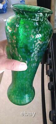 Beautiful Old Oil Spot Tall 13.5 inch Art Nouveau Vase