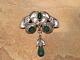 Bernhard Hertz Art Nouveau Skonvirke 828 Silver Green Agate Brooch Pin Denmark
