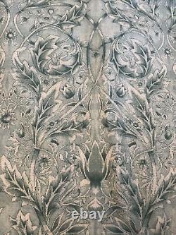 Bespoke William Morris Lined Curtains & Ties Green L49 W77 Art Nouveau Tavernake