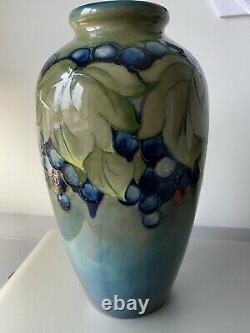 Blue Vine Moorcroft Vase Blue & Green Grape Design Estimated c. 1928-1949