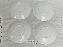 Blythe Diamond China Tea Set for 4 x Pink Roses Green Leaves Art Nouveau c1905