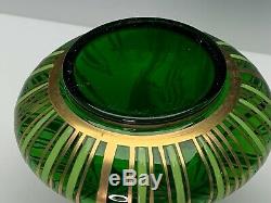 Bohemian Art Nouveau Enameled Glass Vase Antique Manner of Moser Early 20th C
