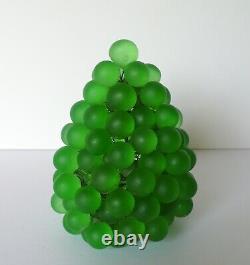 Bohemian Czech Dark Green Vaseline Glass Grape Cluster Shade For Lamp/Sconce #1