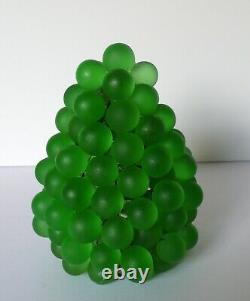 Bohemian Czech Dark Green Vaseline Glass Grape Cluster Shade For Lamp/Sconce #2