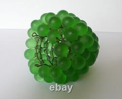 Bohemian Czech Dark Green Vaseline Glass Grape Cluster Shade For Lamp/Sconce #2