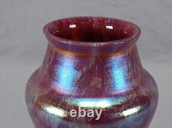 Bohemian Franz Welz Purple Iridescent Red & Green Art Nouveau 5 3/4 Inch Vase