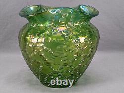 Bohemian Loetz Creta Diaspora Green Iridescent Art Nouveau Glass Vase C. 1900