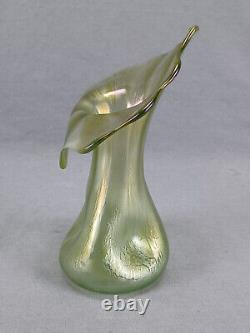 Bohemian Loetz Diana Cisele Iridescent Art Nouveau Glass Jack in the Pulpit Vase