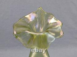Bohemian Loetz Diana Cisele Iridescent Art Nouveau Glass Jack in the Pulpit Vase