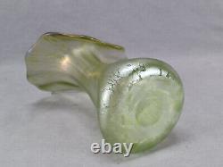 Bohemian Loetz Diana Cisele Iridescent Art Nouveau Glass Jack in the Pulpit Vase